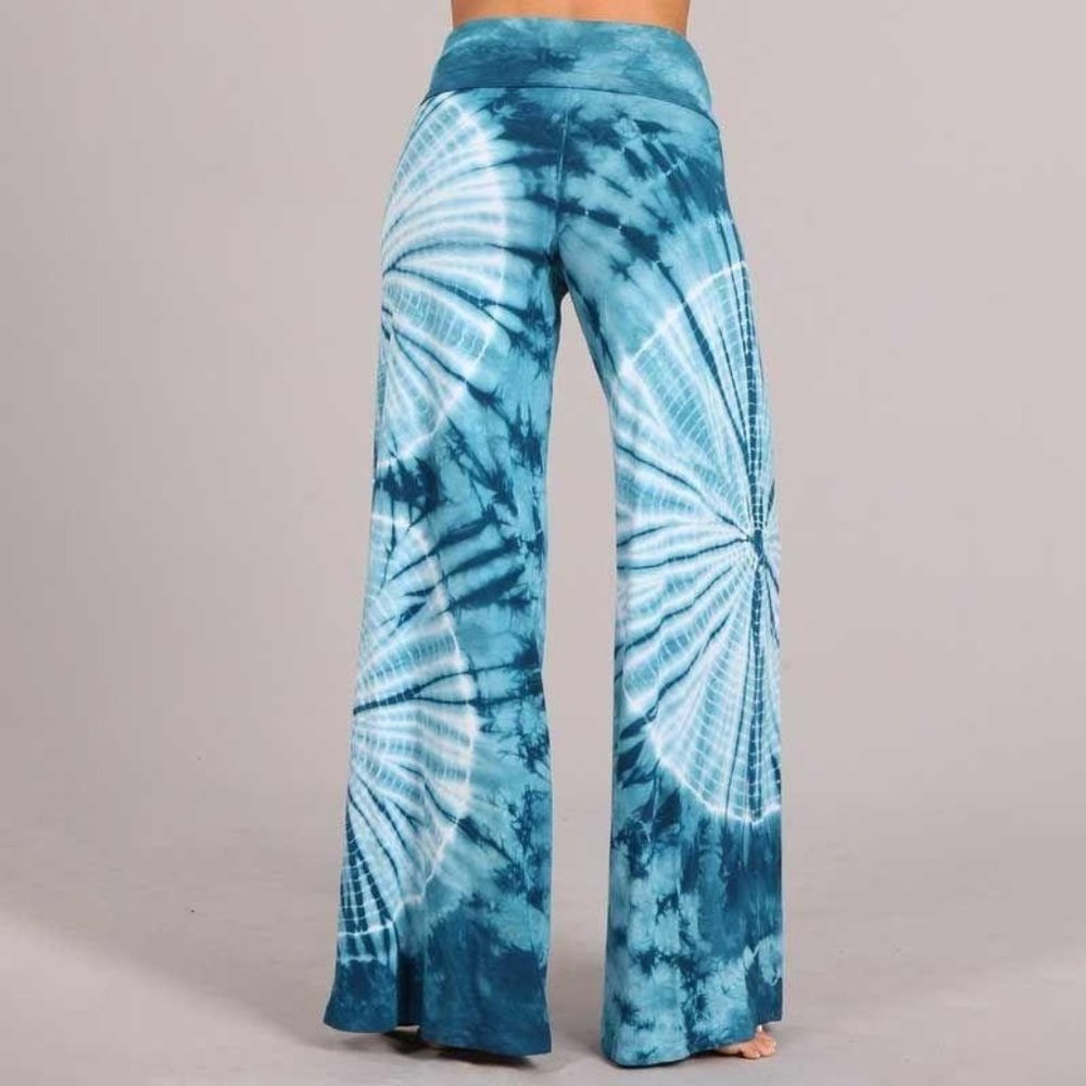 Women's Tie-Dye Wide Leg Palazzo Pants - Picture 2 of 3